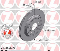 Задние тормозные диски Zimmerman 292 мм NEW 430.1496.20 SAAB 9-3