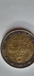 Редкая монета ,нецтр смещен греция 2002г