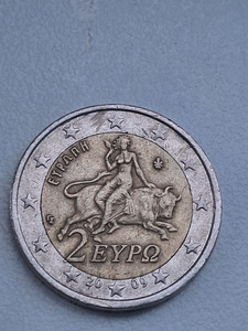 Очень редкая монета Греция 2 евро 2002 г.