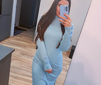Новое светло-голубое свитер-платье (S/M)