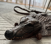 Сумка из настоящей кожи крокодила с головой