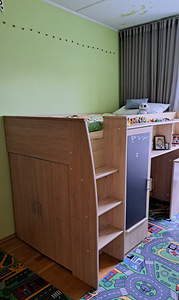 KOMPLEKT Кровать, матрас 90x200, письменный стол