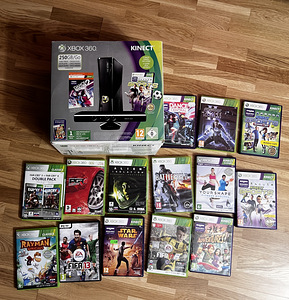 Microsoft Xbox 360 + 2 pulti+ Kinect + xbox360 mängu