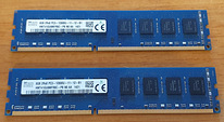 2tk 8GB identset RAM pulka ehk 16GB DDR3 1600MHz SK Hynix