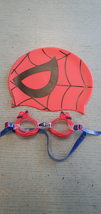 Шапочка и очки для плавания Spider Man, новые
