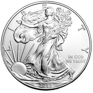 Серебряная монета Американский Орел 1 унция 2013 г.
