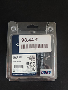 Комплект из 16 ГБ (2х8 ГБ) оперативной памяти DDR5-4800 SODIMM от Crucial