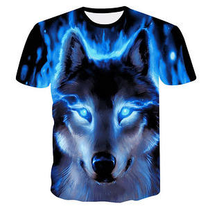 Новая мужская футболка с 3D принтом Волк (L)