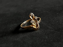 Kuld sõrmus teemantidega 585 proov (№K218)