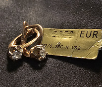 Kuld kõrvarõngad teemantidega 585 proov (№L875)