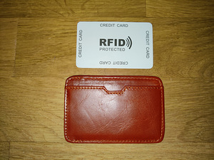 Картхолдер RFID светло каричневый из натуральной кожи