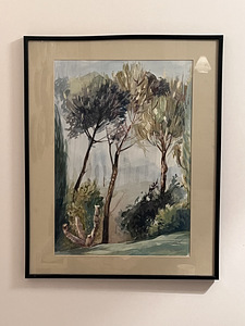 Картина "Тосканский пейзаж", краски акварель/гуашь