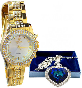 Жіночі годинники Rolex Woman і кулон серце океану в подаруно