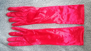 Праздничные / танцевальные перчатки, красные, длина 38см