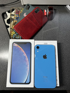 iPhone XR 64 GB Blue +glass, cases