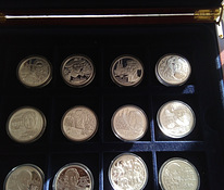 Серебряные монеты Шведские короли 12 шт, с сертификатом!