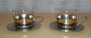 2 kohvitassi alustassidega, retro, NSVL, 1970-d