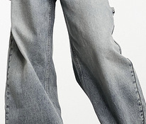 Bershka adjustable waist carpenter jeans in light dirty wash