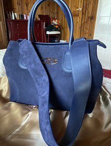 Новая оригинальная сумка Baldinini, темно-синий кожа+замша