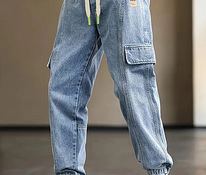Новые Стильные Мужские свободные джинсовые джоггеры