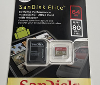 SanDisk Elite Extreme Plus microSDXC 64GB 80MB/s +SD Adapter