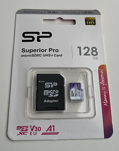 Silicon Power Superior Pro microSDXC Card 128GB UHS-I U3 V30