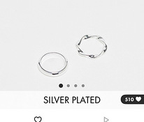 (NEW) ASOS silver plated 2 rings, size M/L