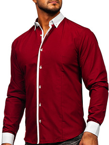!СКИДКА! Красная элегантная рубашка с длинными рукавами