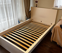 Каркас кровати МАЛМ, высокий, 120х200 см, белый+пенопластовый матрас ОСВАНГ