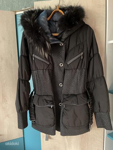 Дизайнерская зимняя куртка с натуральным мехом (фото #1)