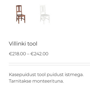Skano Villinki valged toolid (6tk) (2 foto / 2)