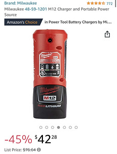 Patareid powerbank Milwaukee M12 (1 foto / 5)