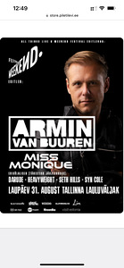 Piletid Armin van Buurenile, 2 tk hinnaga 65€ (1 foto / 1)
