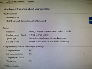 Lauaarvuti Intel Core i5-4460 CPU @ 3.20GHz 4 GB RAM (2 foto / 2)