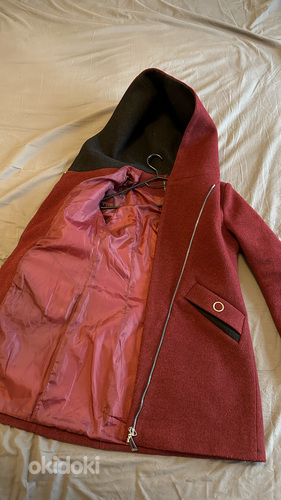 Пальто теплое бордовое (фото #2)