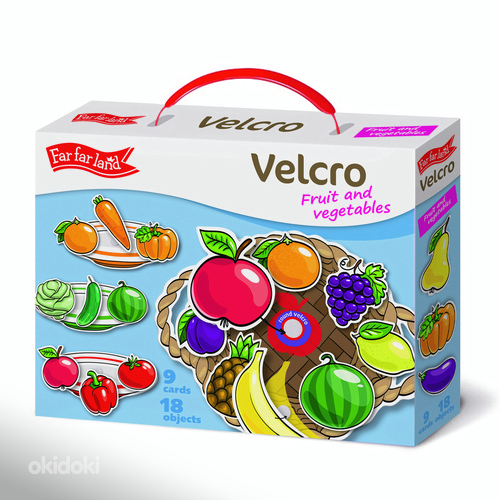 Velcro mäng "Puuviljad ja köögiviljad"