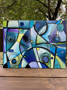 "Unistuste ringid", akrüülmaalimine, 60x80, One-of-a-Kind (3 foto / 3)