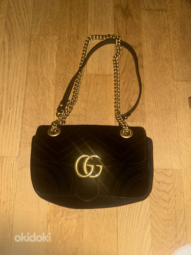 Оригинальная бархатная сумка через плечо GUCCI Marmont Flap