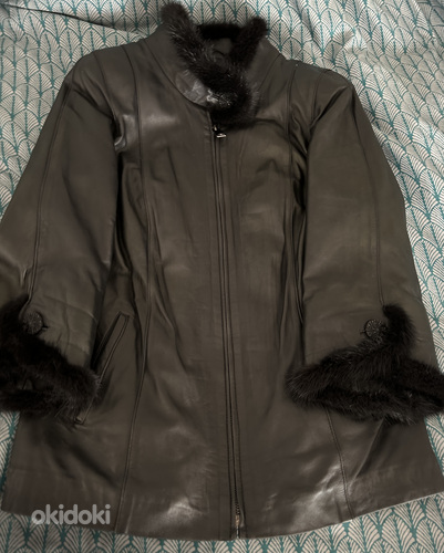 Куртка из натуральной кожи с норкой (фото #1)