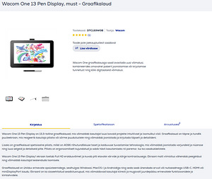 Wacom One 13 Pen Display, must - Graafikalaud (1 foto / 4)