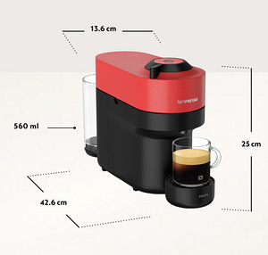 Nespresso Vertuo Pop Kapselkohvimasin (punane) (3 foto / 3)