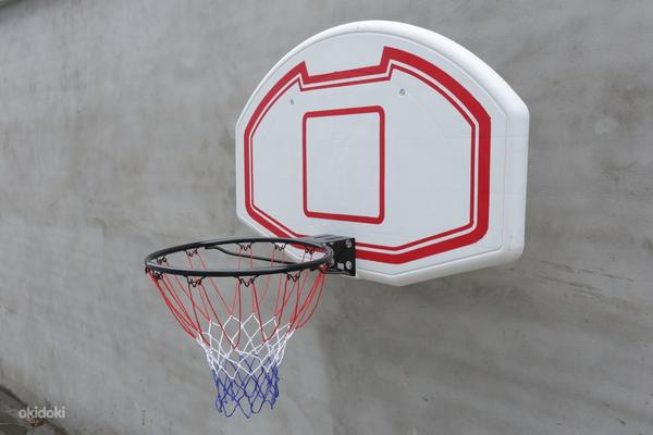 Баскетбольная доска 112 x 75 см с кольцом и сеткой (фото #1)