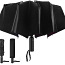 Полностью автоматический зонт 105 см, красный внутри, черный снаружи (фото #1)