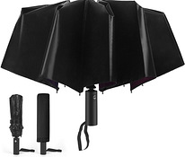 Полностью автоматический зонт 105 см, красный внутри, черный снаружи