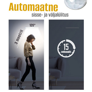 Juhtmeta valgusti liikumisanduriga - seinale paigaldatav LED (2 foto / 9)