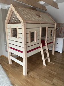 Laste poolkõrge majavoodi Suwem 90x200 koos madratsiga (1 foto / 9)