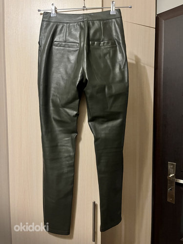 Кожаные брюки утепленные флис (фото #3)
