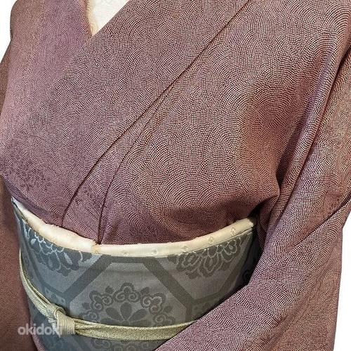 Винтажное шелковое кимоно, розовое (фото #4)