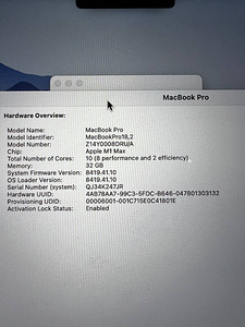 MacBook Pro 16" 2021 Apple M1 Max 512GB 32GB (5 foto / 6)