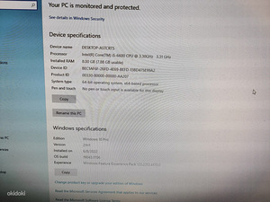 Väga hea hinnaga ThinkCentre M800 I5, 8GB Ram, 240 SSD (3 foto / 3)